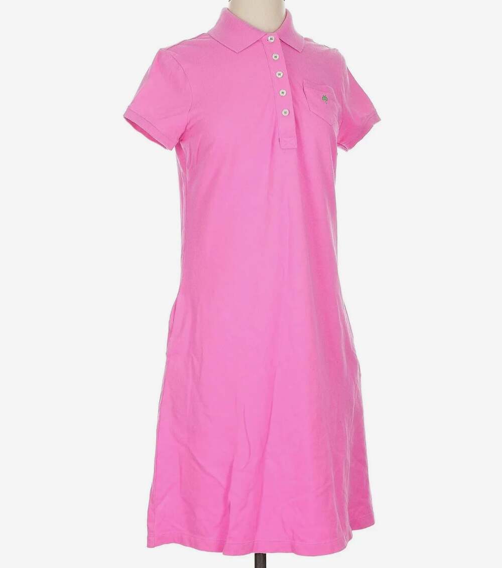 Lilly Pulitzer Polo mini dress  Pink sz XS  buttons Neck Shirt Dress preppy golf